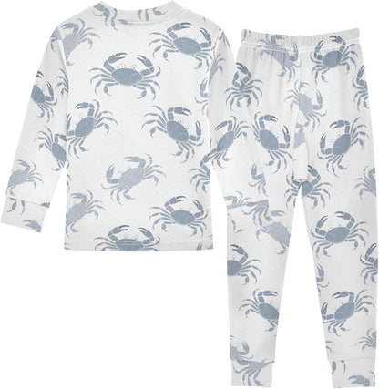 ALAZA Shark Starfish Palm Tree 2 Piece Pajama Set Long Sleeve Top and Pants Sleepwear Unisex - Colors B