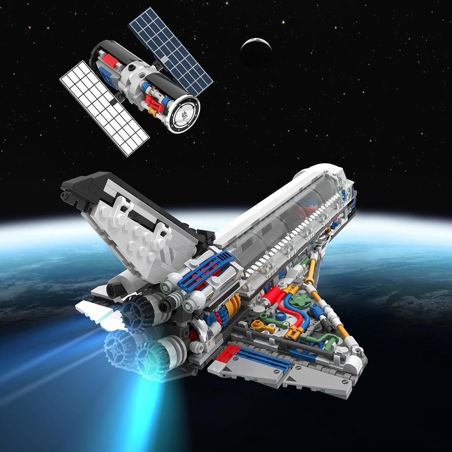 JMBricklayer Space Telescope Building Sets for Adults, Cool Space Planet Building Toys with Lights 70009, Space Exploration Telescope Model Kits for Adult, Ideal Gift for Space Lovers, Kid 14+(995PCS)