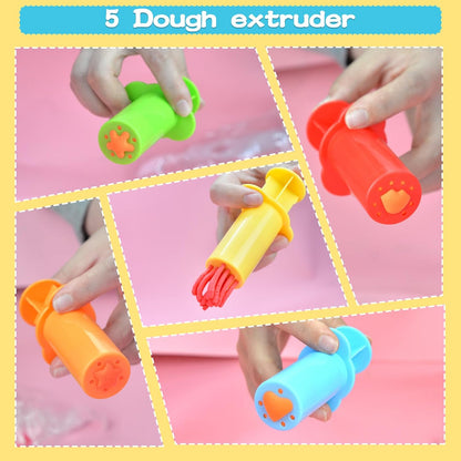 LCY WEDSHI Dough Tool Set, 9 Pcs Dough Tools Sets for Kids Ages 4-8, Dough Accessories Includes Cutters Roller, Rolling Pins, Safety Scissors, Plastic Knife, Plastic Rollers