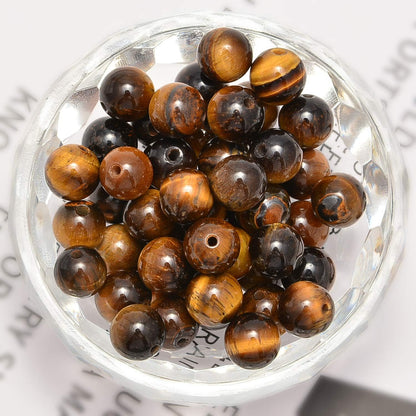 NCB 100pcs Original Natural Stone Beads Gemstone Round Loose Beads 6mm 8mm 10mm (Blue Aventurine, 6mm 100Beads) - Colors B