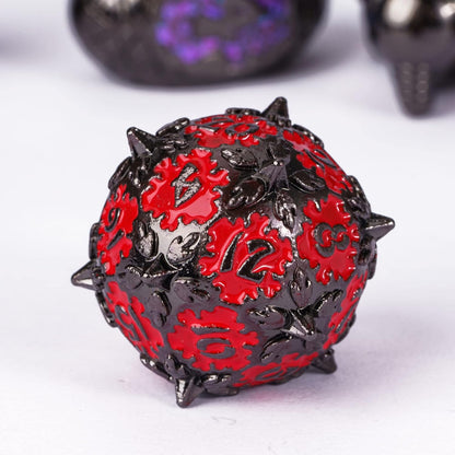 UDIXI Steampunk Metal Dice Set, 7 Die Polyhedral DND Dice Set for D&D Role Playing Game and Math Teaching (Ancient Copper)