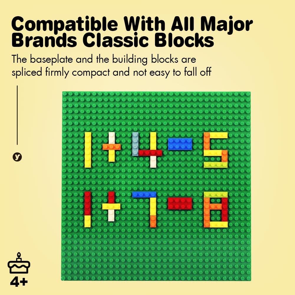 Classic Baseplates Building Plates-10" x 10" Building Boards,100% Compatible with All Major Brands and Activity Table, Creative Platforms Mats for Toy Bricks (Sand, 8 Pack)