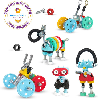 The Off Bits Space Mission Educational Build Your Own Robot Toy, Stem Building Toys for Boys and Girls, Valentine Birthday Gift for Kids Montessori Play Kit, Steam Toys for Kids Ages 6 7 8 9+