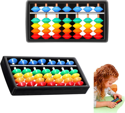 DOITOOL 2pcs Abacus for Kids Math, Mini Abacus 7 Column Soroban, Toddler Math Educational Toy for Preschool Early Development and Mental Arithmetic Training, 4.65x2.36 inches, Plastic
