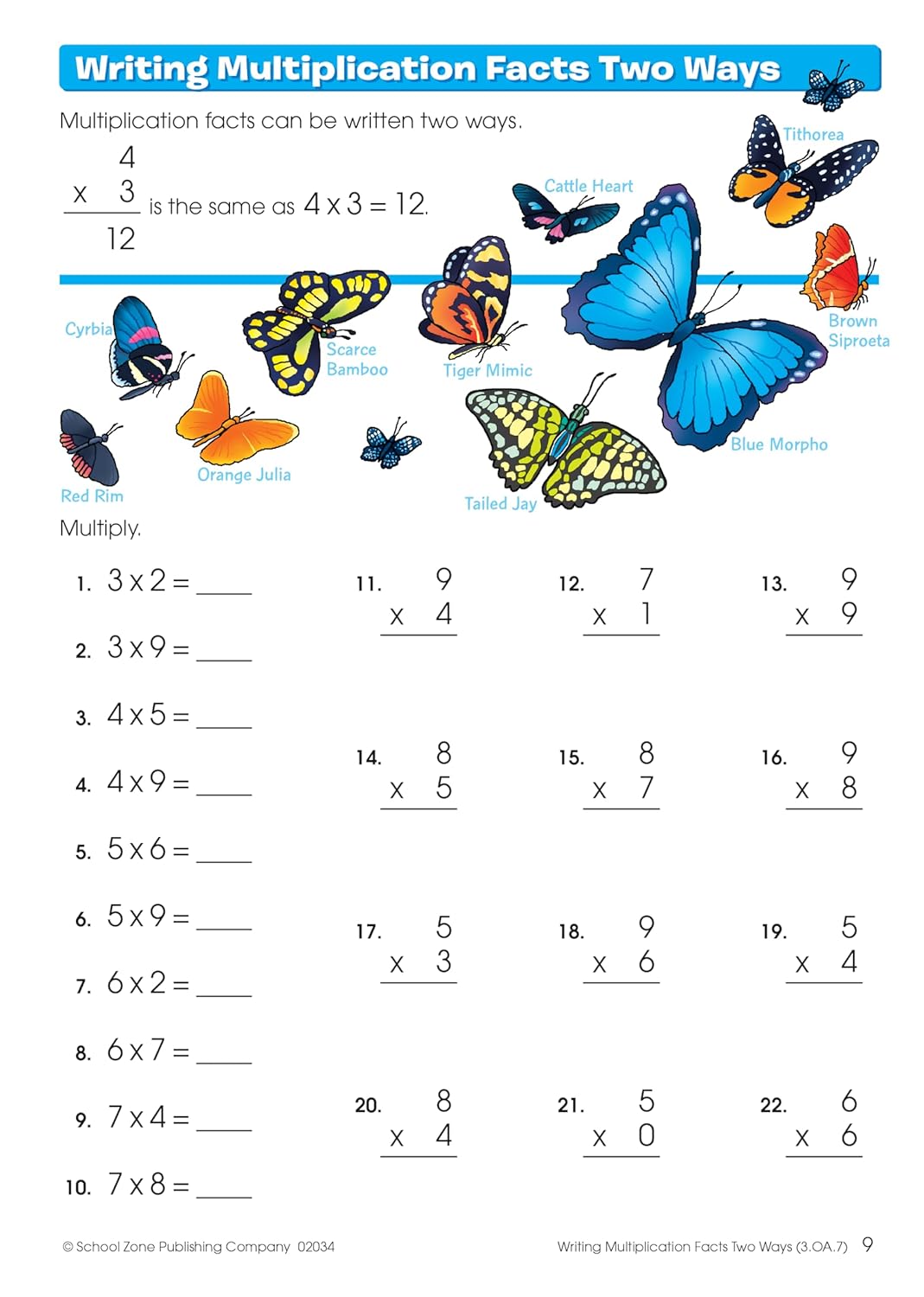 School Zone Multiplication & Division Workbook: 32 Pages, 3rd Grade, 4th Grade, Estimation, Word Problems, Ages 8 to 10 (I Know It! Book Series)