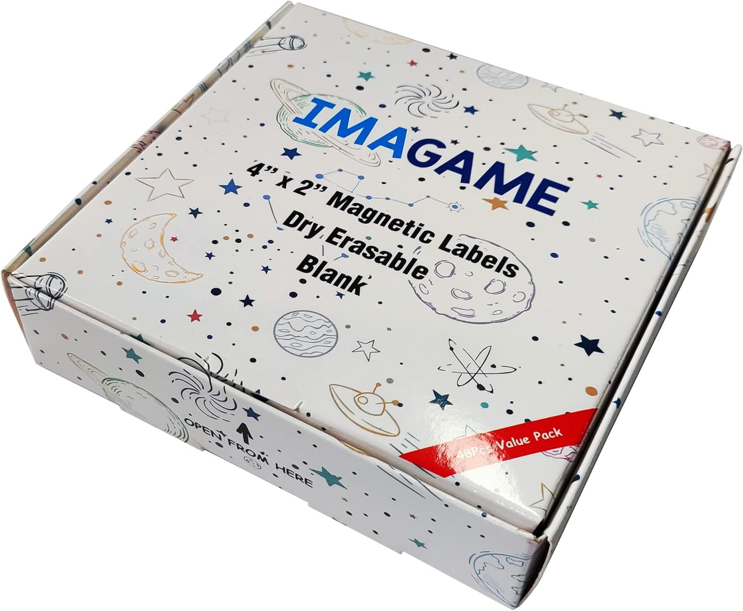 IMAGAME Dry Erase Magnets, Blank Magnetic Dry Erase Labels, 36-Pack, Erasable Magnets for Whiteboard, Multipurpose White Magnetic Labels to Write On for Classroom, Home, Education, Office, 3" x 5"