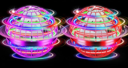 Flying Orb Ball Toy, 2026 Upgrade Hand Controlled Hover Ball with LED Lights,360° Rotating Boomerang Globe Cool Mini Drone, Ideal Birthday&Christmas Gift for Boys Girls-Blue & Purple