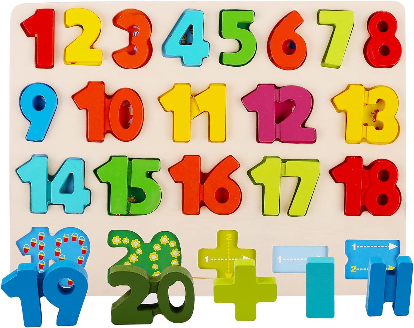 Wooden Puzzles for Toddlers, Kesletney Wooden Alphabet Number Shape Learning Puzzles for Kids, Preschool Educational Toys Gift for Boys Girls Ages 3 4 5 6 Years Old