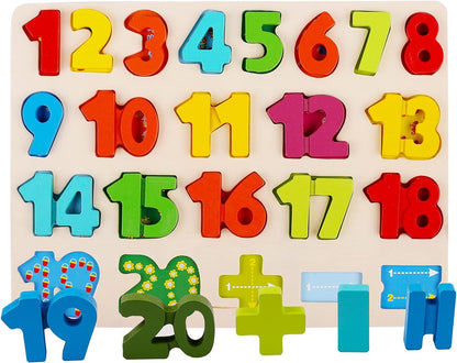 Wooden Puzzles for Toddlers, Kesletney Wooden Alphabet Number Shape Learning Puzzles for Kids, Preschool Educational Toys Gift for Boys Girls Ages 3 4 5 6 Years Old