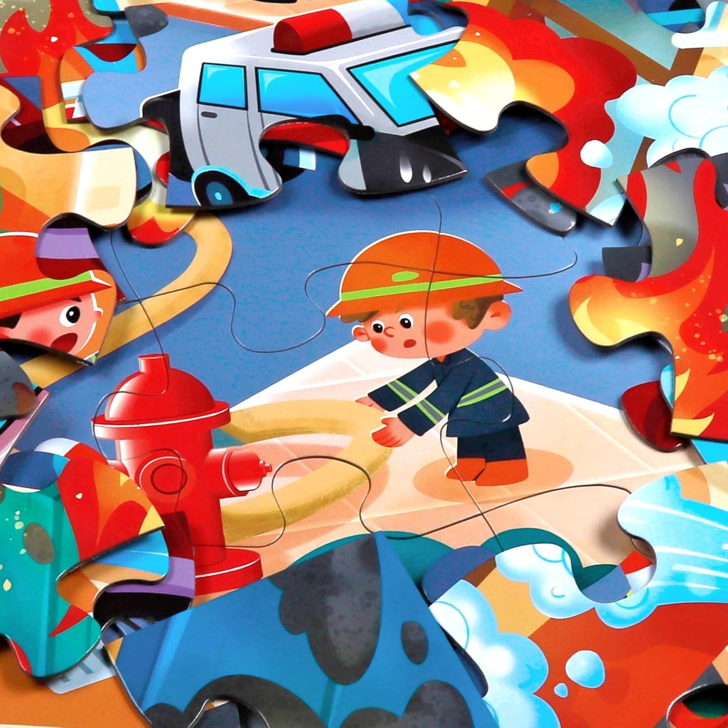 Jumbo Floor Puzzle for Kids,Construction Site Jigsaw Large Puzzles,48 Piece Construction Vehicle Puzzle for Toddler Ages 3-5,Children Learning Preschool Educational Toys,Gift for 4-8 Years Old
