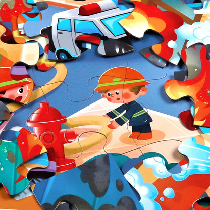 Jumbo Floor Puzzle for Kids,Construction Site Jigsaw Large Puzzles,48 Piece Construction Vehicle Puzzle for Toddler Ages 3-5,Children Learning Preschool Educational Toys,Gift for 4-8 Years Old