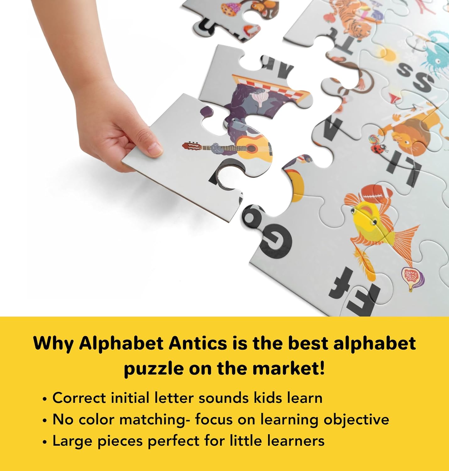 Animal Antics Alphabet Puzzles for Toddlers 3-5, ABC Puzzle, Toddler ABC Learning Toys, Preschool & Kindergarten Learning Toys for Kids