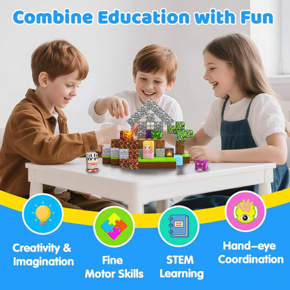 Magnetic Blocks Toys for Kids, 100 PCS Building Blocks Cubes, Stacking Magnetic Tiles Toys for Kids Toddlers Boys Girls Ages 3 4 5 6 7 8-12 Birthday Gifts Party Supplies (Underworld)