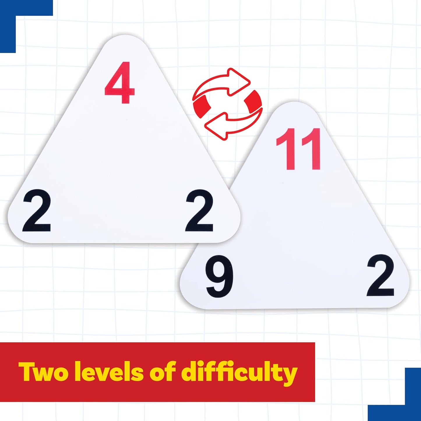 LEARNING ADVANTAGE Original Triangle Flash Cards - Addition and Subtraction - Set of 20 - In-Home Learning - Math Flash Cards