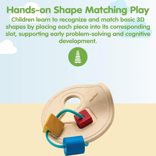 PlanToys® Shape and Sort It Out Bin Wooden Montessori Shape Matching Toy | Fine Motor, Problem Solving and Early Math Learning Activity | Eco Friendly Educational Sorting Toy
