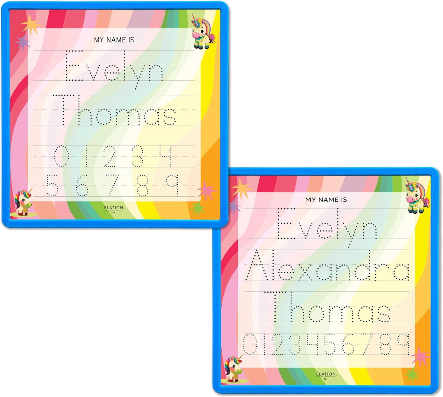 Kid's Name Tracing Board | Dry Erase Letter Tracing | Reusable Name Alphabet Tracing| Number Tracing | Personalized | Baby Unicorn Theme