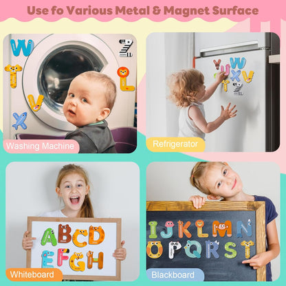 Thboxes 26 A-Z Objects Fridge Magnets for Toddlers,Large Size Colorful Refrigerator Magnets Magnetic Toys Cute Kids Learning Toys Preschool Educational Gifts for Kids Toddlers 3-5