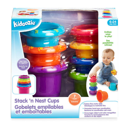 Kidoozie Stack 'n Nest Cups, Developmental Toy for Infants and Toddlers Ages 6 Months and Older
