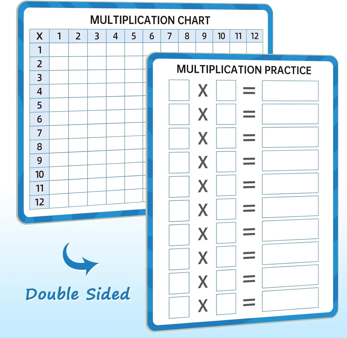 Dry Erase Number Line Whiteboard, 9" x 12" 1-100 Number Double-Sided Math Practicing Chart, Homeschool Supplies，Educational Tools for Kids Students Classroom