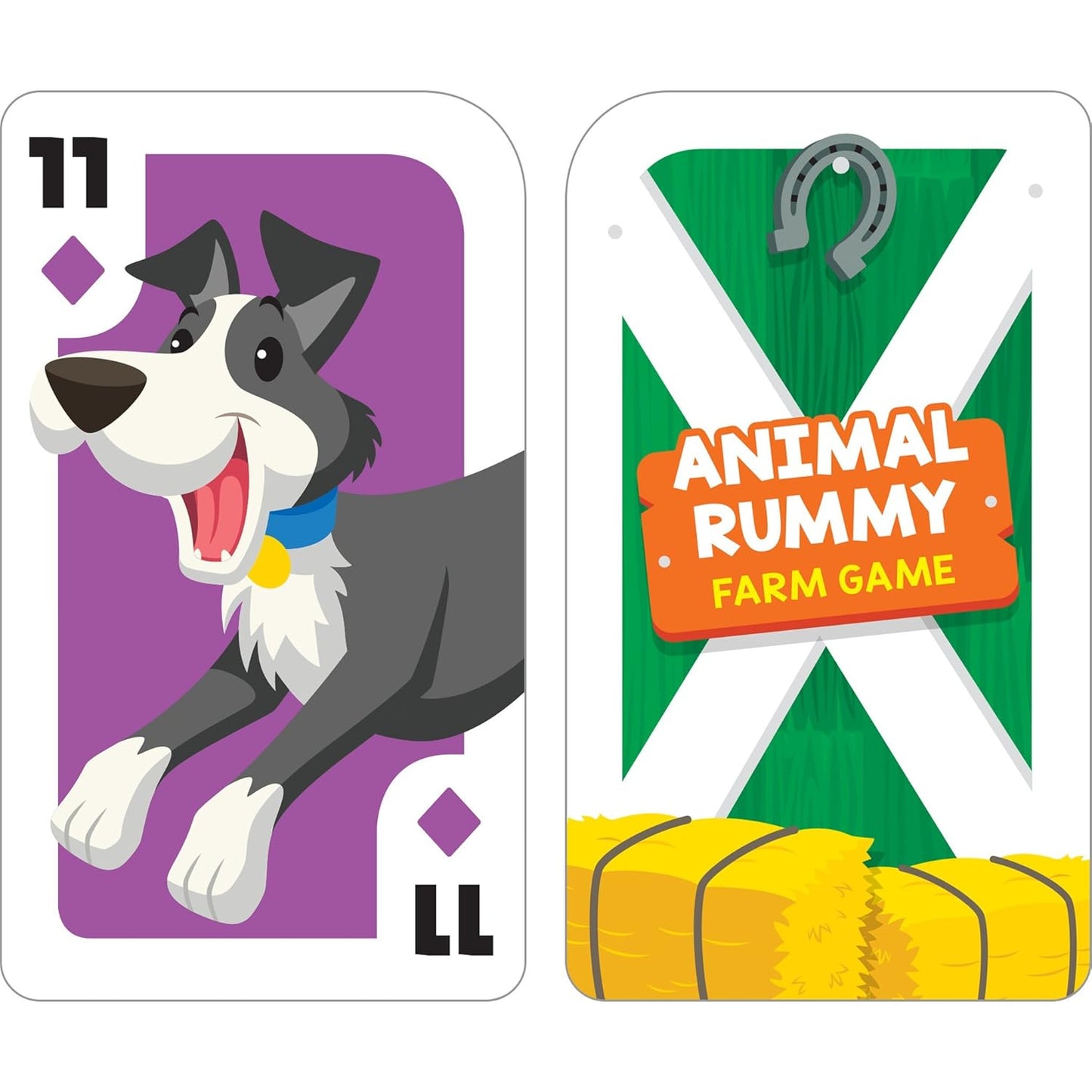 School Zone Farm Animal Rummy Card Game: 56 Game Cards, Preschool, Kindergarten, Counting, Matching, Numbers, and More