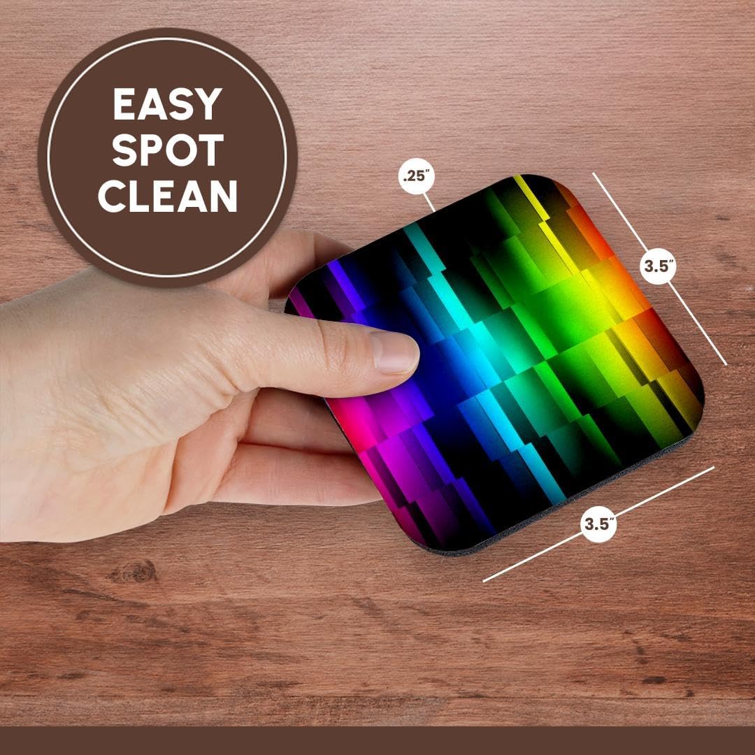 3dRose Prism Fractions a Spectrum of Colors displayed in Geometric Section Set of 8 Ceramic Tile Coasters