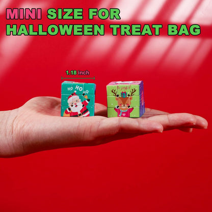 48 Pack Mini Cube Bulk, 1.18 Inch 3x3x3 Small Puzzle Cubes Set, Birthday Party Favors, Classroom Rewards Prizes, Stocking Stuffers, Easter Basket Fillers for Kids