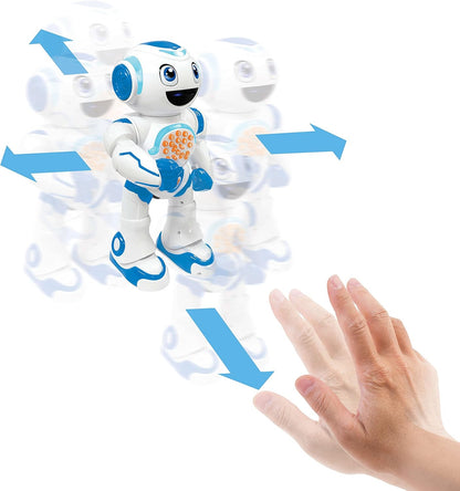 LEXiBOOK Powerman Max - Remote Control Walking Talking Toy Robot STEM Programmable Dances Sings Telling 10,000 Stories 300+ Learning Quiz Shooting Discs and Voice Repeat for Kids 4+ - ROB80EN, White