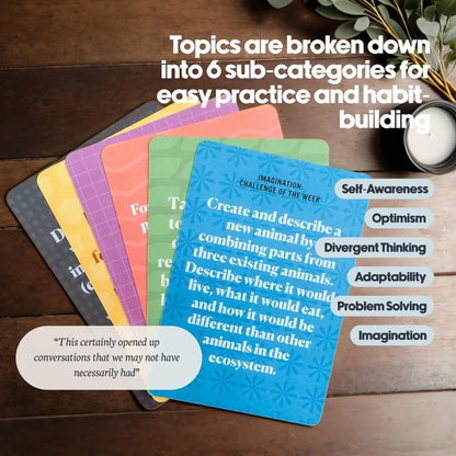 Building Resilience 52 Challenge Conversation Cards for Kids & Parents | SEL Emotional Intelligence | Social Emotional Learning Activities | Life Skills Classroom Must Haves | Teachers & Counselors