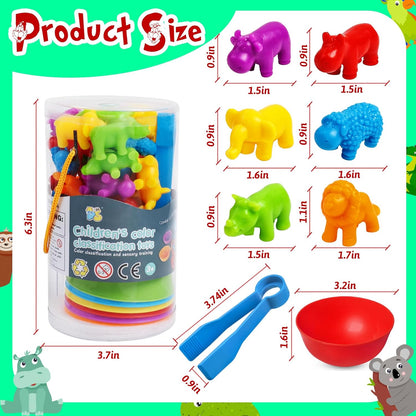 Counting Dinosaurs Toys Matching Games with Sorting Bowls for Kids Toddler Learning Activities Preschool Must Have Manipulatives Montessori Fine Motor Skills Toys Age 3 4 5 Years (Dinosaurs)