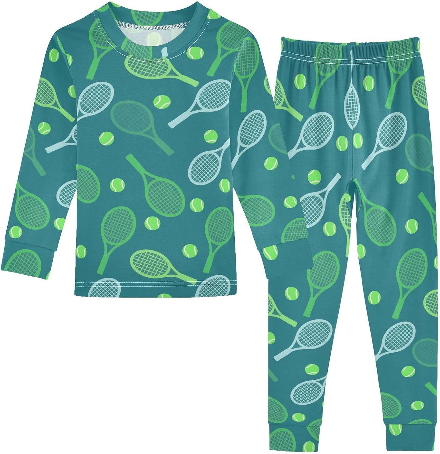 ALAZA Shark Starfish Palm Tree 2 Piece Pajama Set Long Sleeve Top and Pants Sleepwear Unisex - Colors A