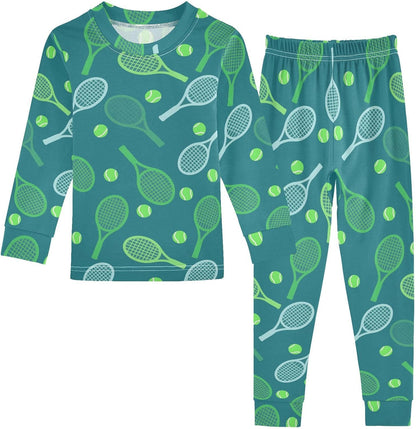 ALAZA Shark Starfish Palm Tree 2 Piece Pajama Set Long Sleeve Top and Pants Sleepwear Unisex - Colors A