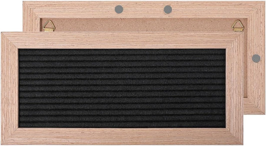 Small Magnetic Felt Letter Board 11x5Inch with Changeable Letters and Numbers, Message board Letter Sign Board in Wood Frame for Anoucement&Notification(Black)