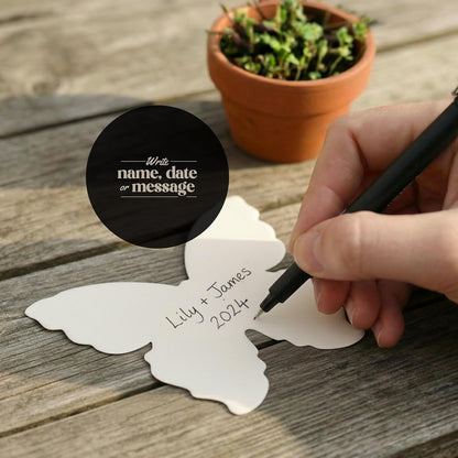 Wildflower Seed Paper - Set of 24 Purple Butterfly-Shaped with Envelope and Planting Instruction, Writable & Plantable Gift for Mom and Plant Lover, Ideal for Wedding, Memorial, Baby Shower