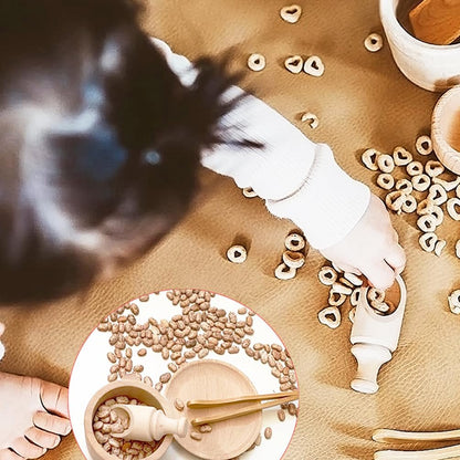 Montessori Sensory Bin Tools: 1 Wooden Box + 11 Sensory Tools for Toddlers & Preschool Children - Fine Motor Learning Pretend Play