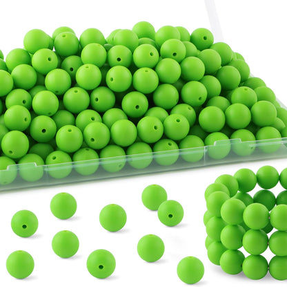 65Pcs 19mm Silicone Beads for Keychain Making Bracelet Necklace, Bulk Round Silicone Beads for Pens（Christmas Green） - Colors B