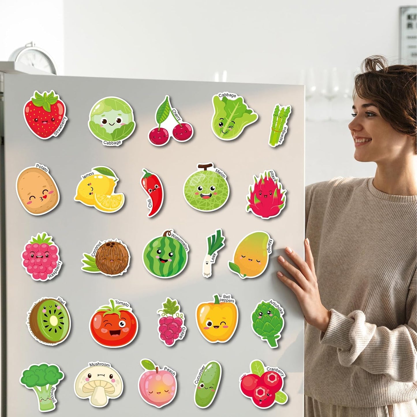 Magnetic Letters and Numbers for Fridge, Cute Colorful Animal Alphabet 26 Uppercase Letters 0-9 Numbers, Fridge Magnets Set for Learning Spelling Girls