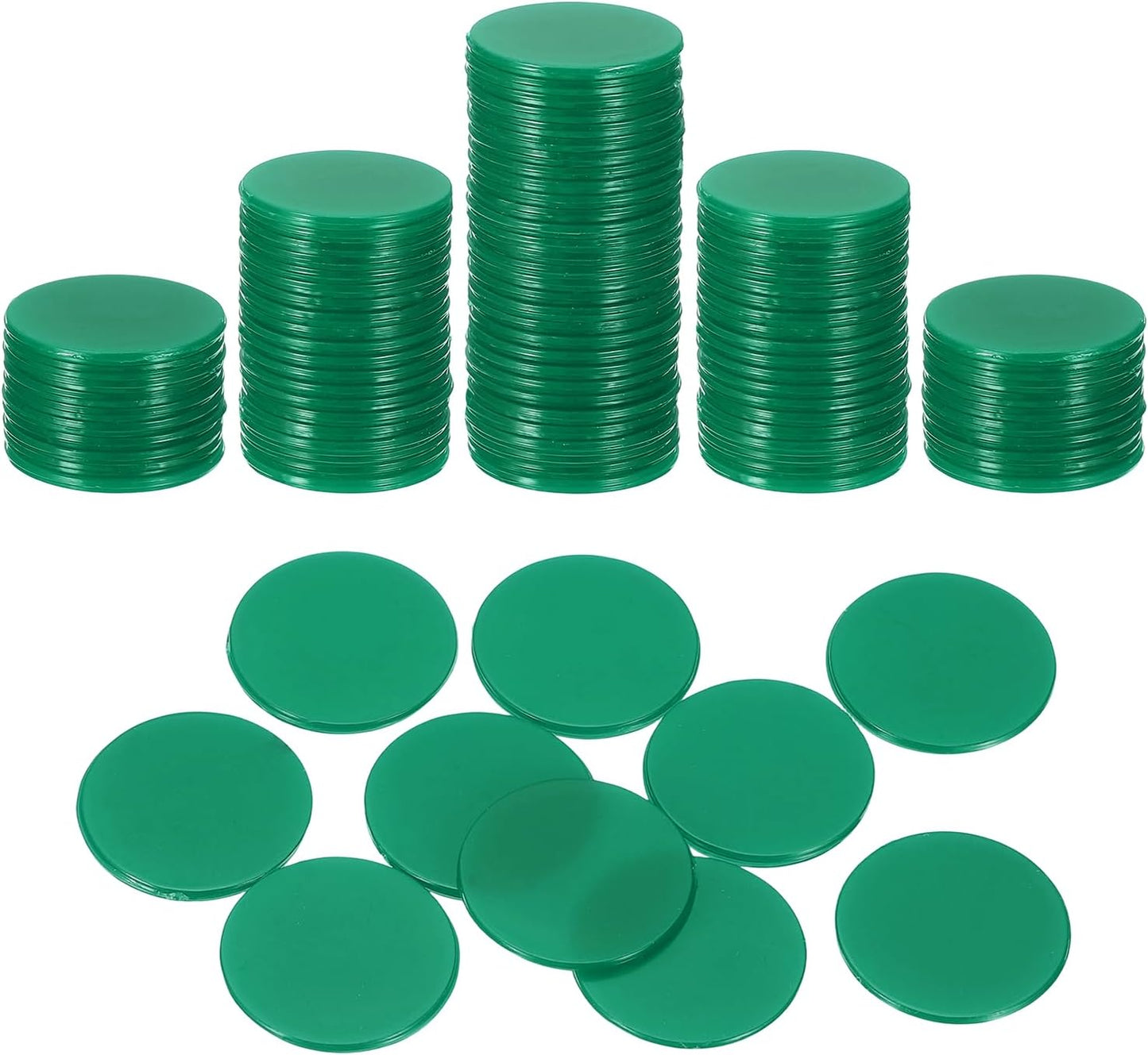 uxcell 120Pcs 1 Inch Poker Chips, Plastic Bingo Chips Learning Counters Counting Counters Disks Markers Opaque Game Tokens for Game Play Math Counting, Pink, Flat