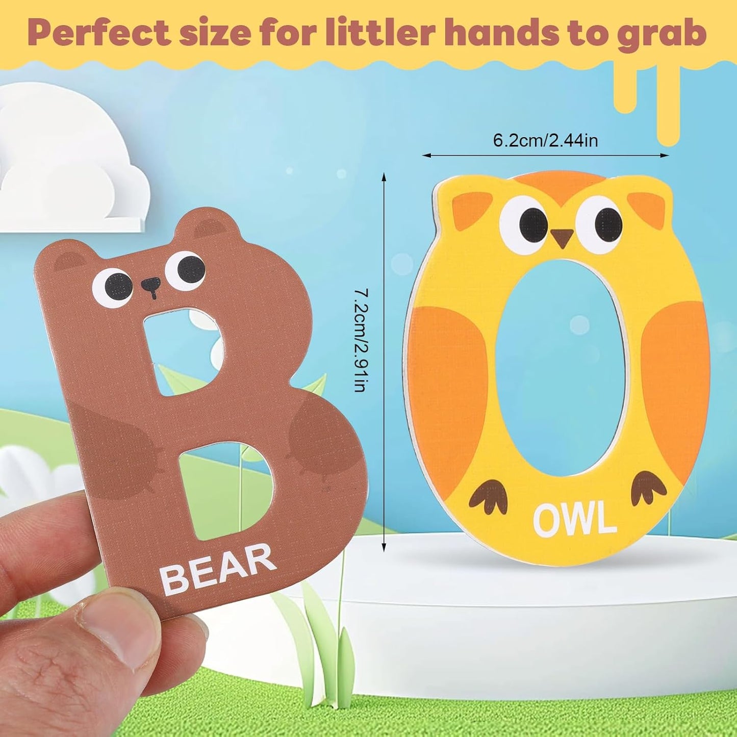 Thboxes 26 A-Z Objects Fridge Magnets for Toddlers,Large Size Colorful Refrigerator Magnets Magnetic Toys Cute Kids Learning Toys Preschool Educational Gifts for Kids Toddlers 3-5