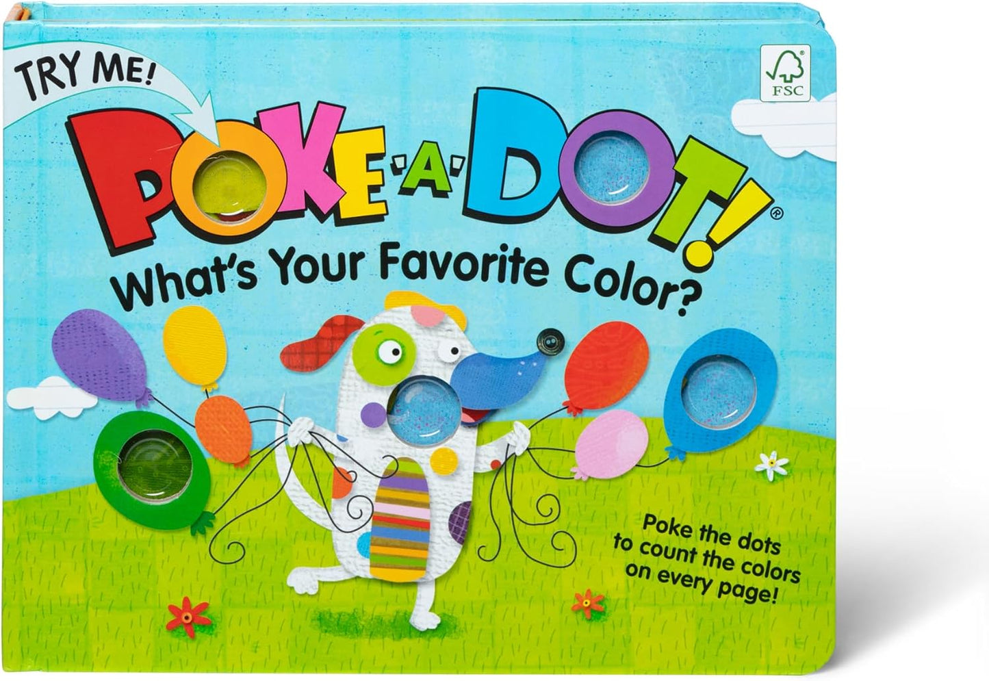 Melissa & Doug Poke-a-Dot! What’s Your Favorite Color? Interactive Children's Board Book with Buttons to Pop, Educational Sensory Toy for Toddlers & Preschoolers Ages 3+ - FSC Certified