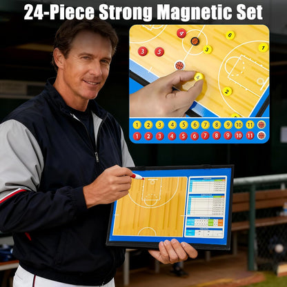 Magnetic Baseball Lineup Board for Dugout, 60 Magnets Coaching Clipboard with Dry Erase & Waterproof Bag – Dugout Organizer for Youth Baseball & Softball Coaches