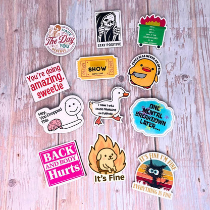 YJ PREMIUMS 12-Piece Fridge Magnets - Funny Memes, Cute Animals, and Words for Home/Office Decoration