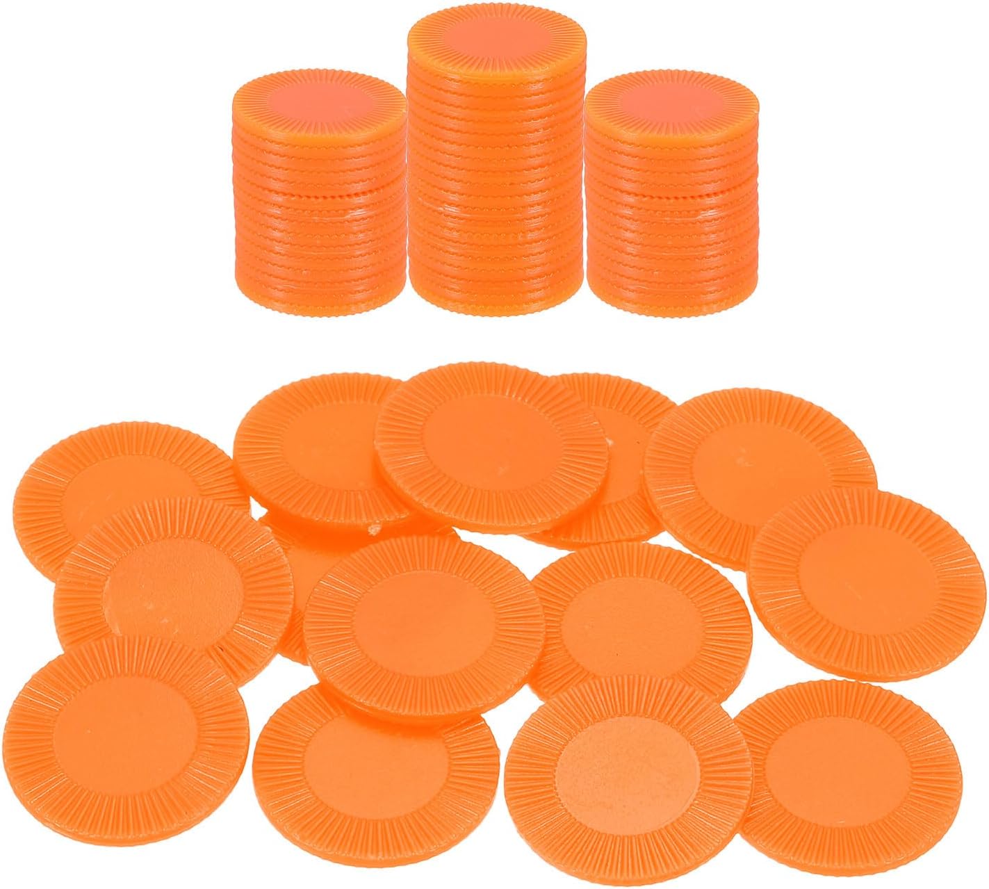 uxcell 64Pcs Plastic Poker Chips, 0.9 Inch Mini Bingo Chips Learning Counters Counting Counters Disks Markers Opaque Game Tokens for Game Play Math Counting, Red, Pattern