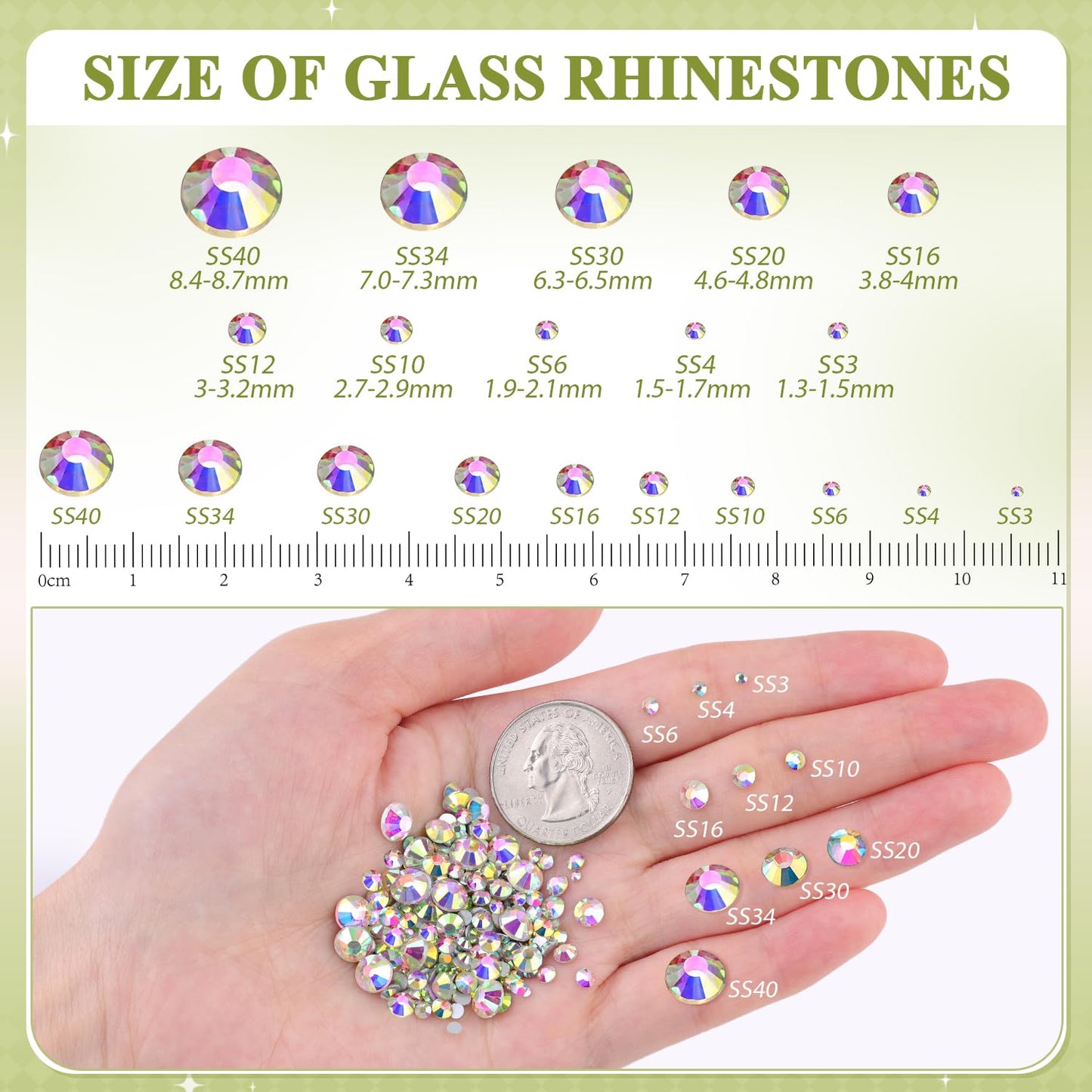 5000PCS SS6/2mm Glass Crystal Rhinestones (Clear), Bedazzling Flatback Rhinestones for Crafting DIY Crafts Nail Art Makeup Decoration, Gems Diamond Charms for Tumbler Shoes Clothing Mug