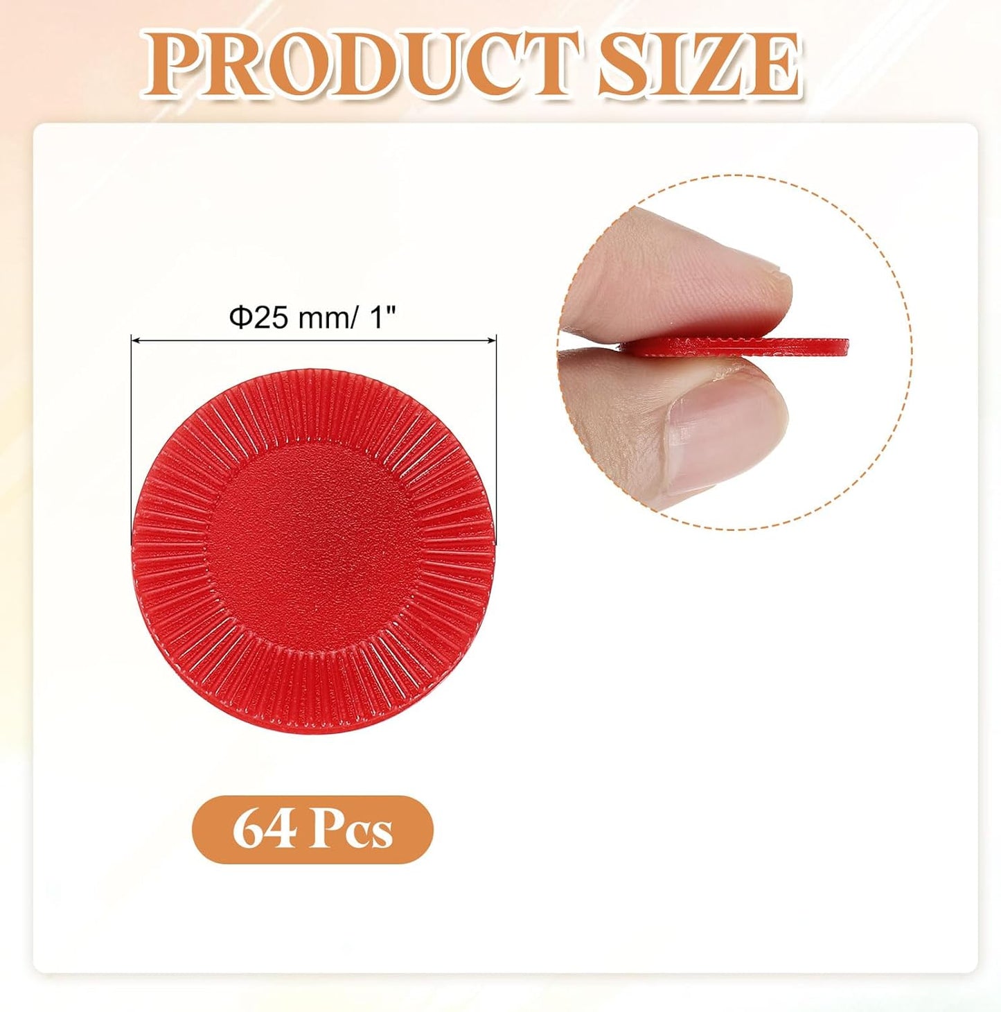 uxcell 64Pcs Plastic Poker Chips, 0.9 Inch Mini Bingo Chips Learning Counters Counting Counters Disks Markers Opaque Game Tokens for Game Play Math Counting, Red, Pattern