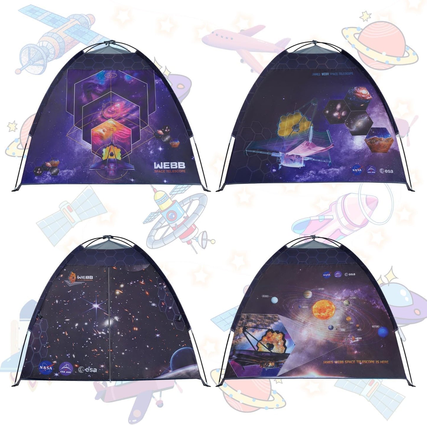 Mnagant James Webb Space Telescope Kids Play Tent Indoor & Outdoor for Boys and Girls(61" x 61" x 45")