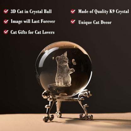 IFOLAINA 3D Solar System Crystal Ball 60mm Laser Engraved Glass Sphere Home Decor with Stand Solar System Planet Model Decor Space Universe Gifts for Astronomy Lovers