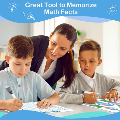 Aizweb 12 Pack Dry Erase Board Card,9" x 12" Small Whiteboard Number Line 120 Numbers Chart Ten Frame,Math Manipulatives Addition Subtraction Game for Student Classroom Must Haves Teacher Supplies
