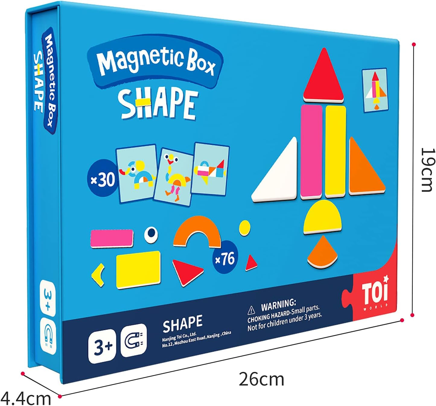 Toi Kids Magnet Toys Magnetic Jigsaw Puzzle Boxes with Game Board for Kids Ages 3-8, Portable Travel Game, Transport