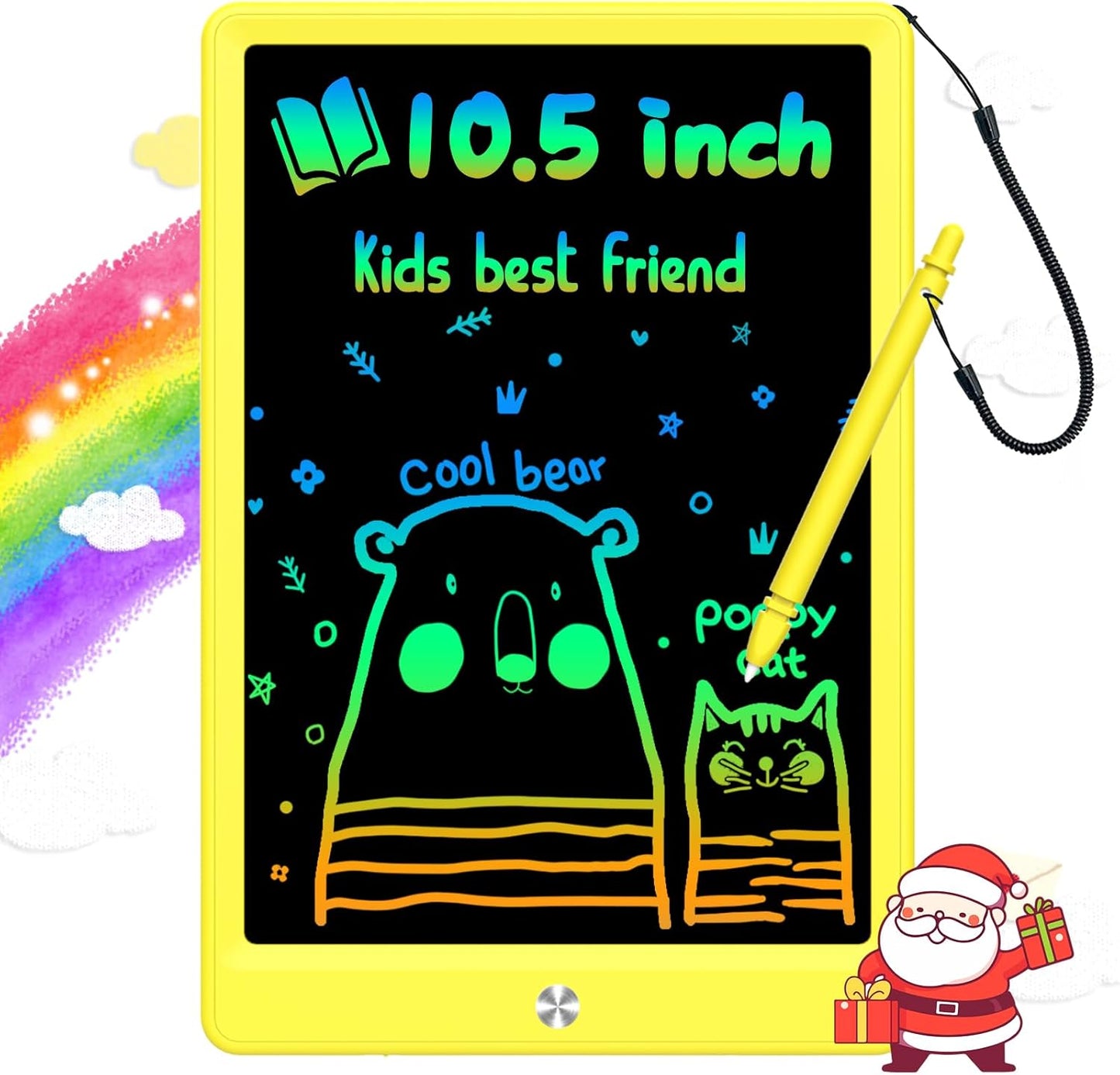 BUKEBU LCD Writing Tablet Doodle Board,10.5 inch Colorful Drawing Pad,Electronic Drawing Tablet, Drawing Pads,Travel Gifts for Kids Ages 3 4 5 6 7 8 Year Old Girls Boys (Blue)