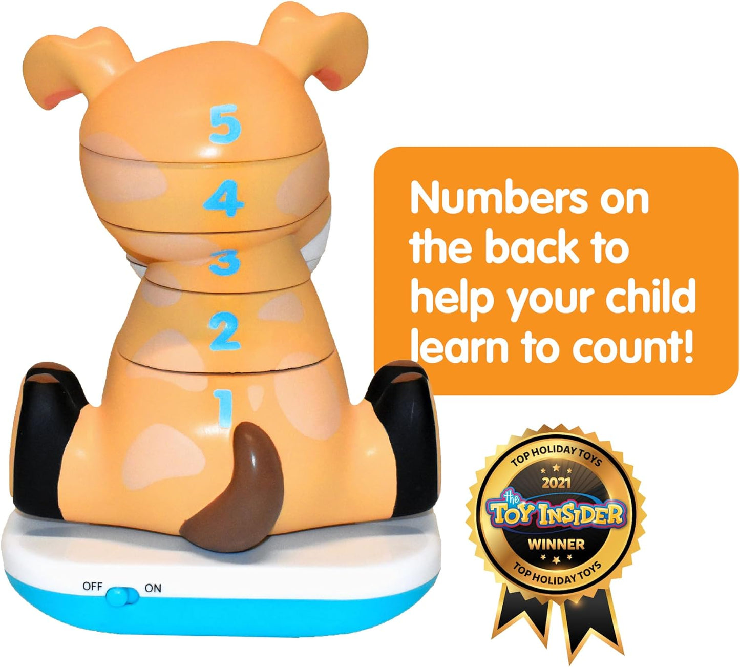 Stack-a-Roos Baby Giraffe by Salus Brands - Animal Stacking Toy, Educational Early Learning Toy for Infants Babies Toddlers, Age 12+ Months - Great Baby Gifts, STEM